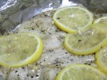 Baked Fish with Lemon and Herbs by Catzie
